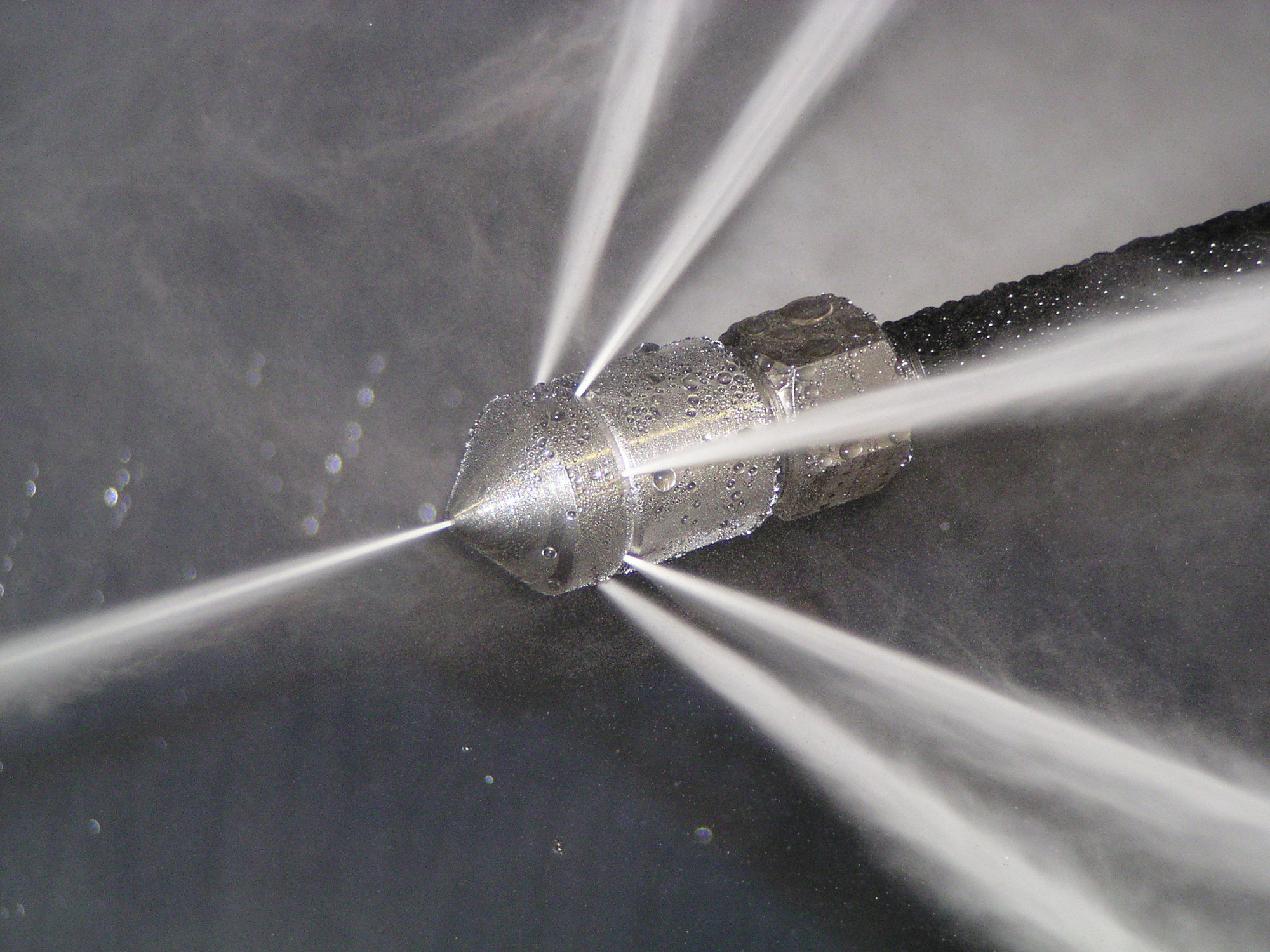Known as the standard, “A”, “B”, “J” or “P” nozzle used in tube, sewer and drain cleaning.